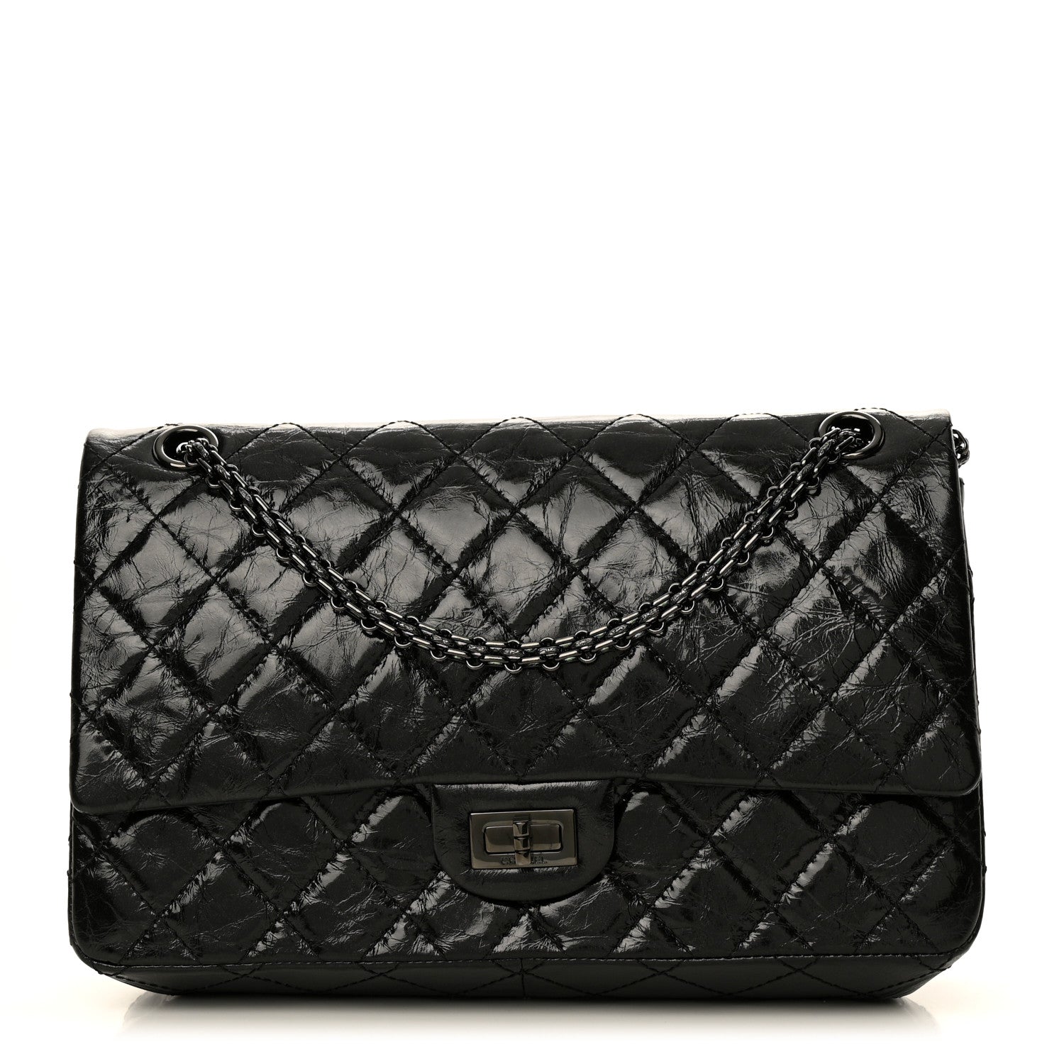 Chanel Glazed Calfskin Quilted 2.55 Reissue 226 Flap So Black 1 of 10