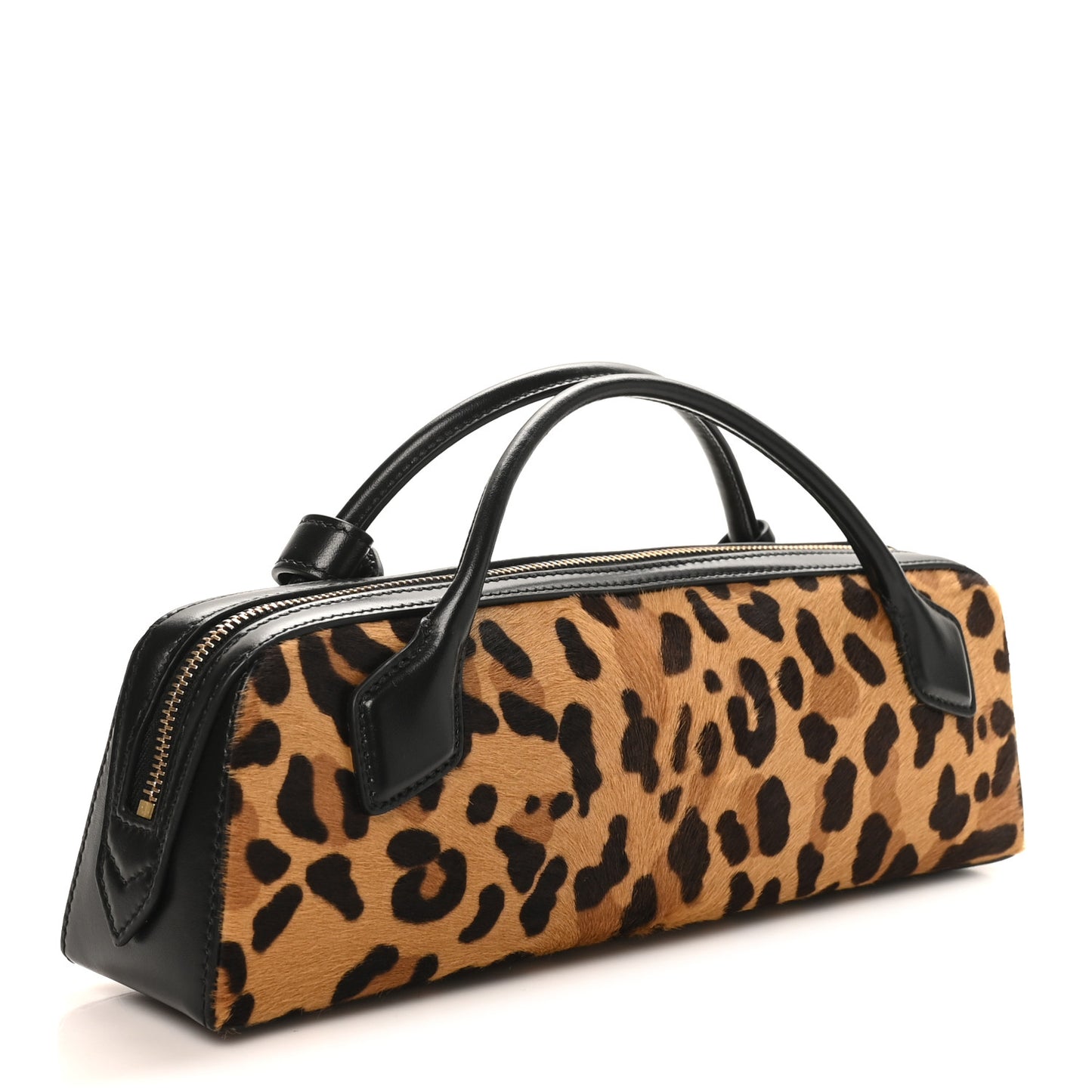 Calf Hair Leopard Print Le Teckel Clutch Brun Sepia
