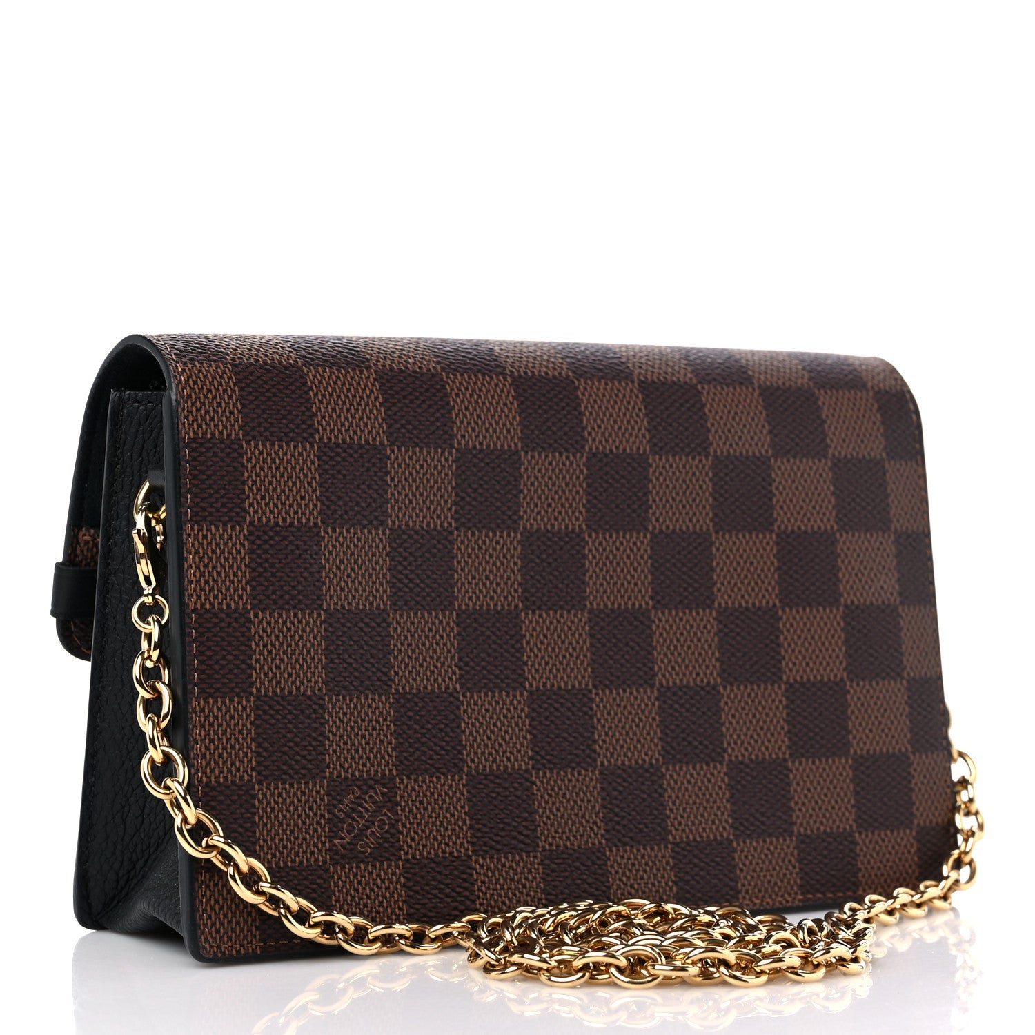 Louis Vuitton Damier Ebene Vavin Chain Wallet Black 3 of 10