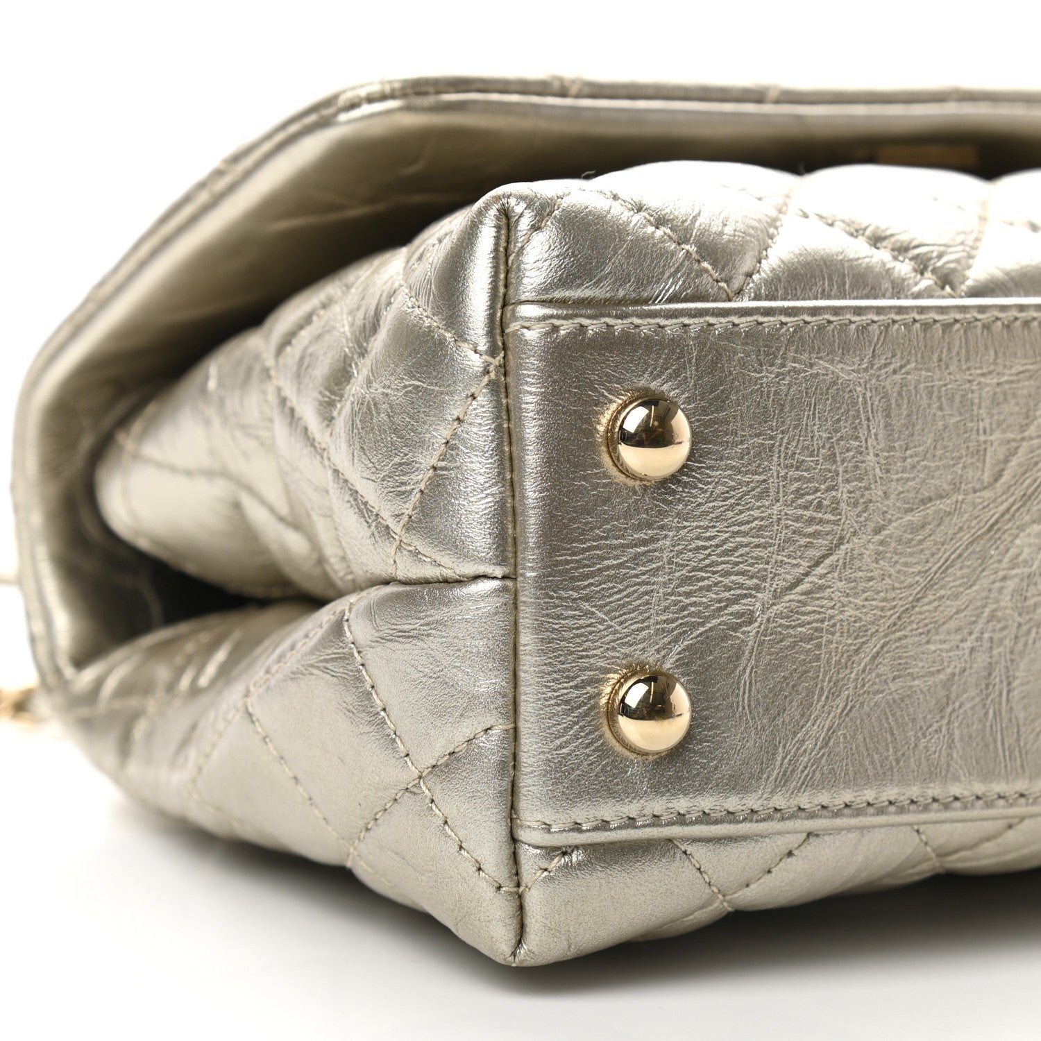 Chanel Metallic Aged Calfskin Quilted Mini Coco Handle Flap Gold 9 of 10
