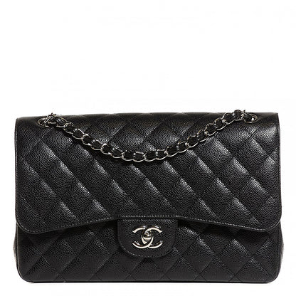 Chanel Caviar Quilted Jumbo Double Flap Black 1 of 10