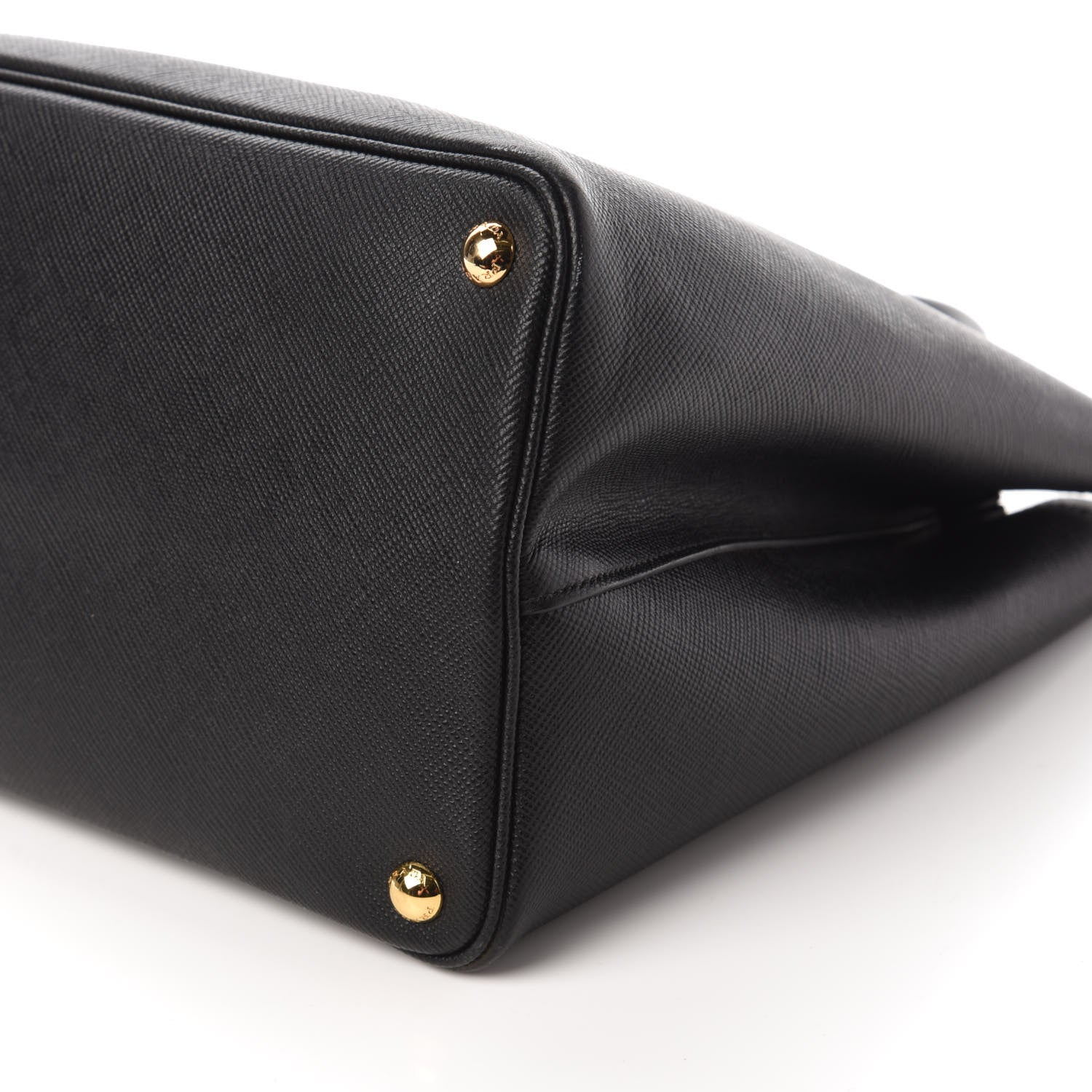 Prada Saffiano Cuir Large Double Bag Black Fuoco 7 of 9