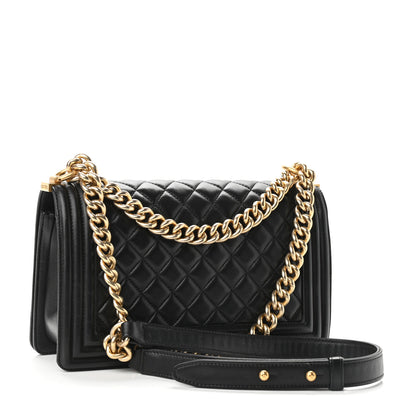 Chanel Lambskin Quilted Medium Boy Flap Black 3 of 12