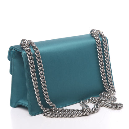 Gucci Satin Silk Crystal Small Dionysus Shoulder Bag Turchese Black Diamond 3 of 10