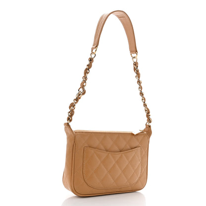 Chanel Caviar Quilted Timeless CC Shoulder Bag Beige 3 of 13