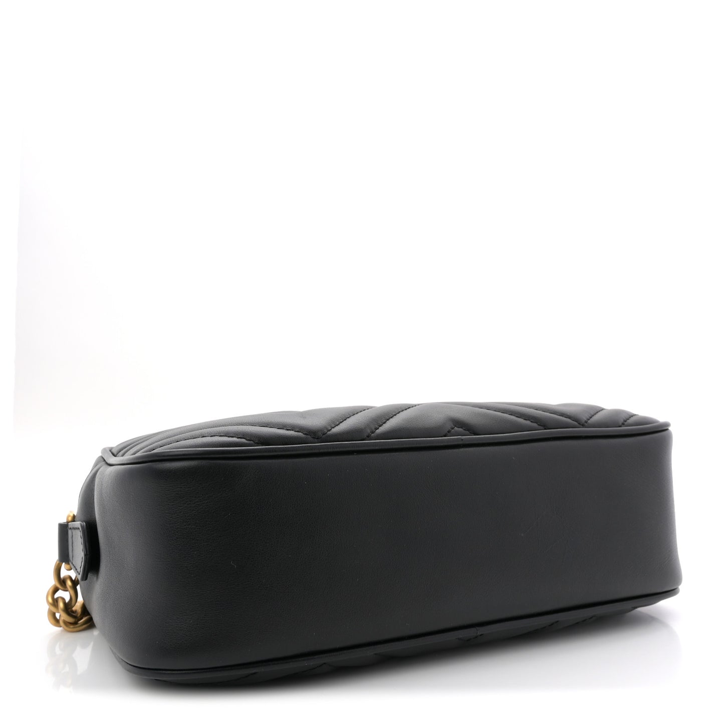 Calfskin Matelasse Small GG Marmont Chain Shoulder Bag Black