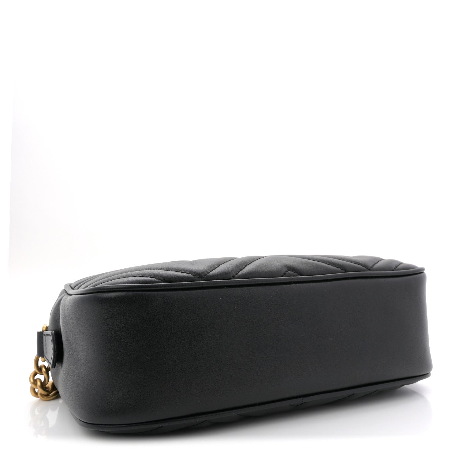 Gucci Calfskin Matelasse Small GG Marmont Chain Shoulder Bag Black 4 of 11