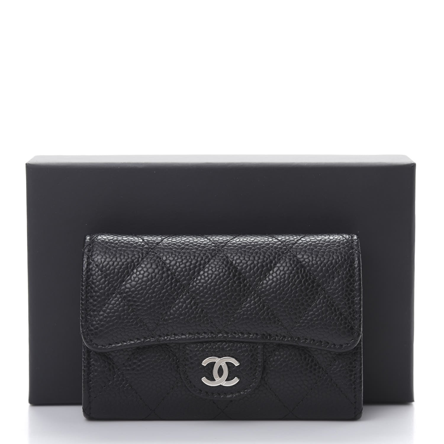 Chanel Caviar Quilted Flap Card Holder Wallet Black 9 of 9
