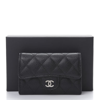 Chanel Caviar Quilted Flap Card Holder Wallet Black 9 of 9