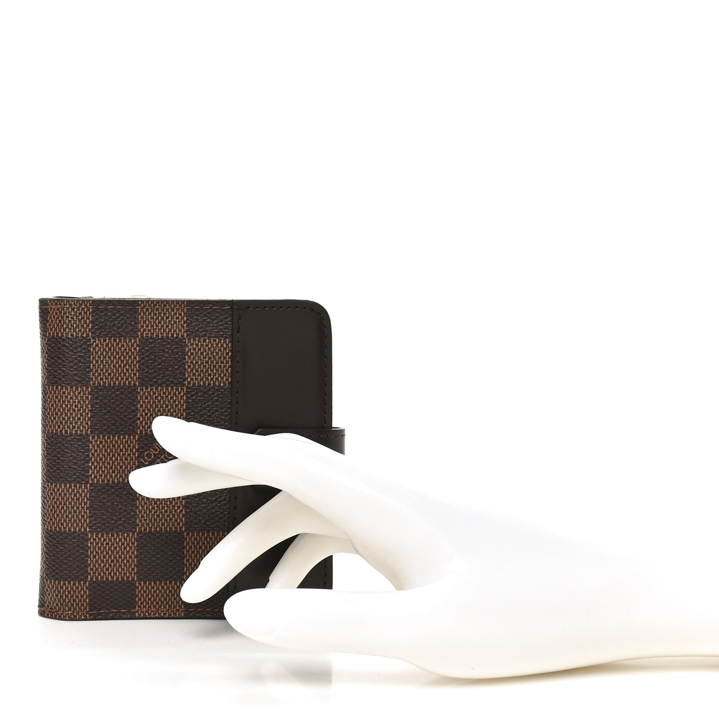 Damier Ebene Zippe Zipped Compact Wallet