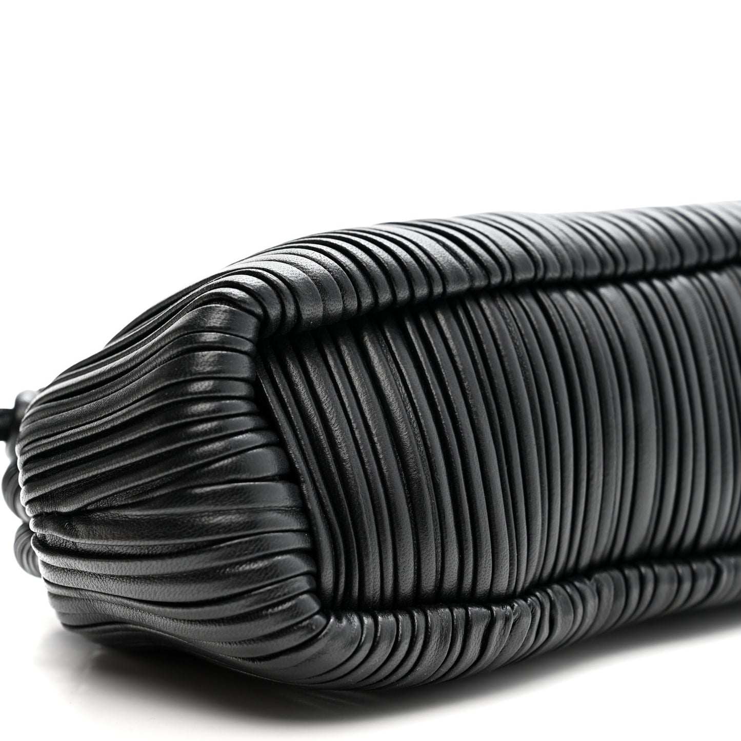 Lambskin Pleated Baci Bag  Black