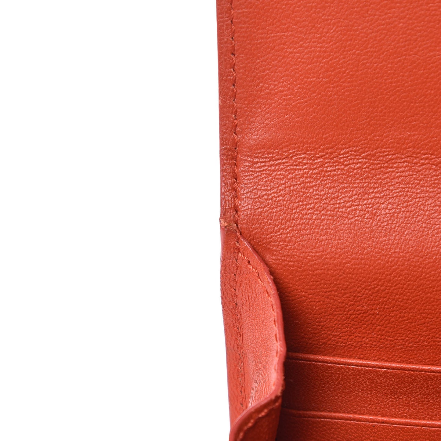 Grained Calfskin Small Wallet Coral