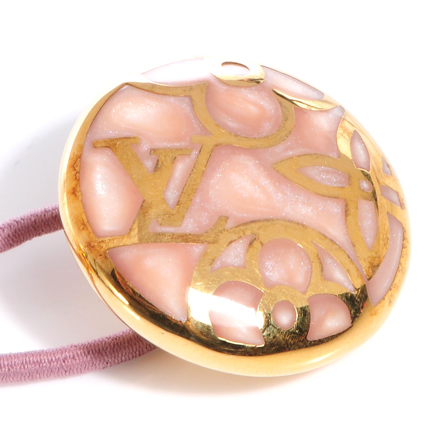 Monogram Celeste Hair Tie Gold Rose