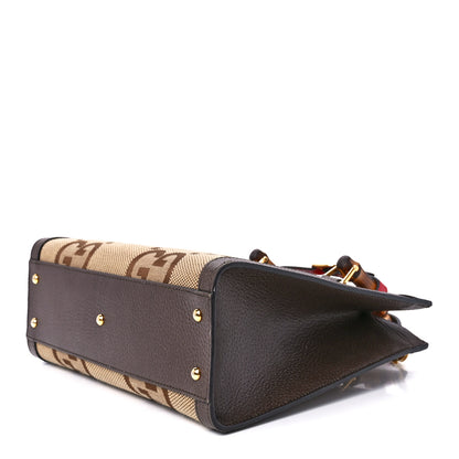Gucci Monogram Jumbo GG Textured Dollar Calfskin Small Diana Tote Bag Camel Ebony New Acero Pomegranate Red 9 of 11