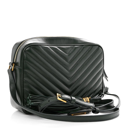 Saint Laurent Calfskin Matelasse Monogram Lou Camera Bag Military Green 3 of 12