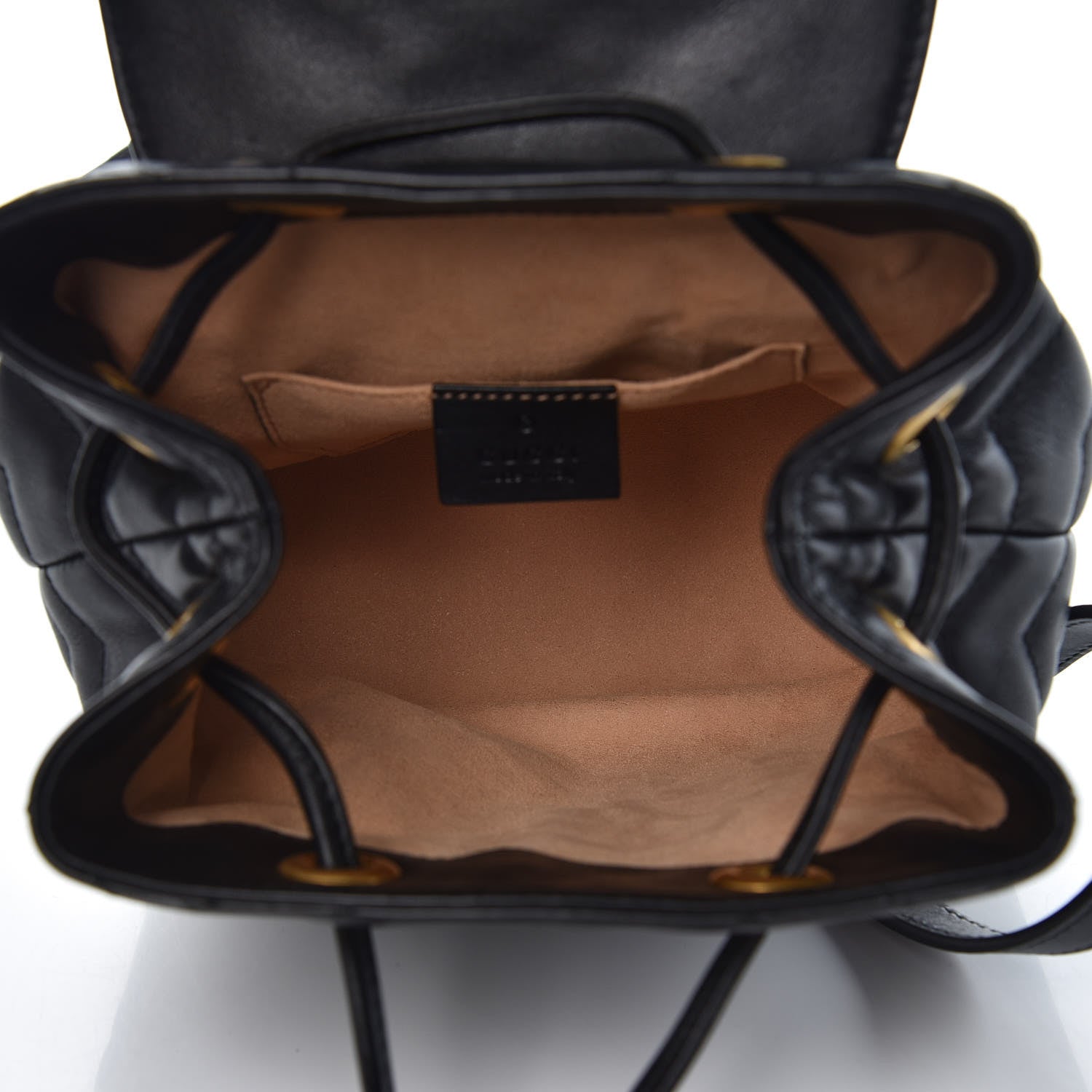 Gucci Calfskin Matelasse GG Marmont Flap Backpack Black 5 of 12