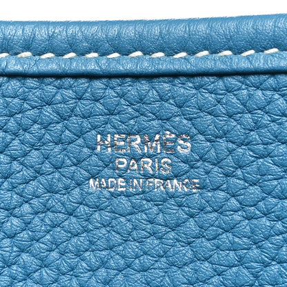 Hermes Taurillon Clemence Evelyne III PM PM Blue Jean 7 of 10