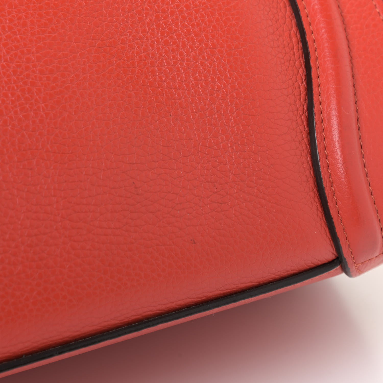 Celine Drummed Calfskin Micro Luggage Vermillion 13 of 14