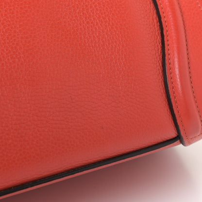 Celine Drummed Calfskin Micro Luggage Vermillion 13 of 14