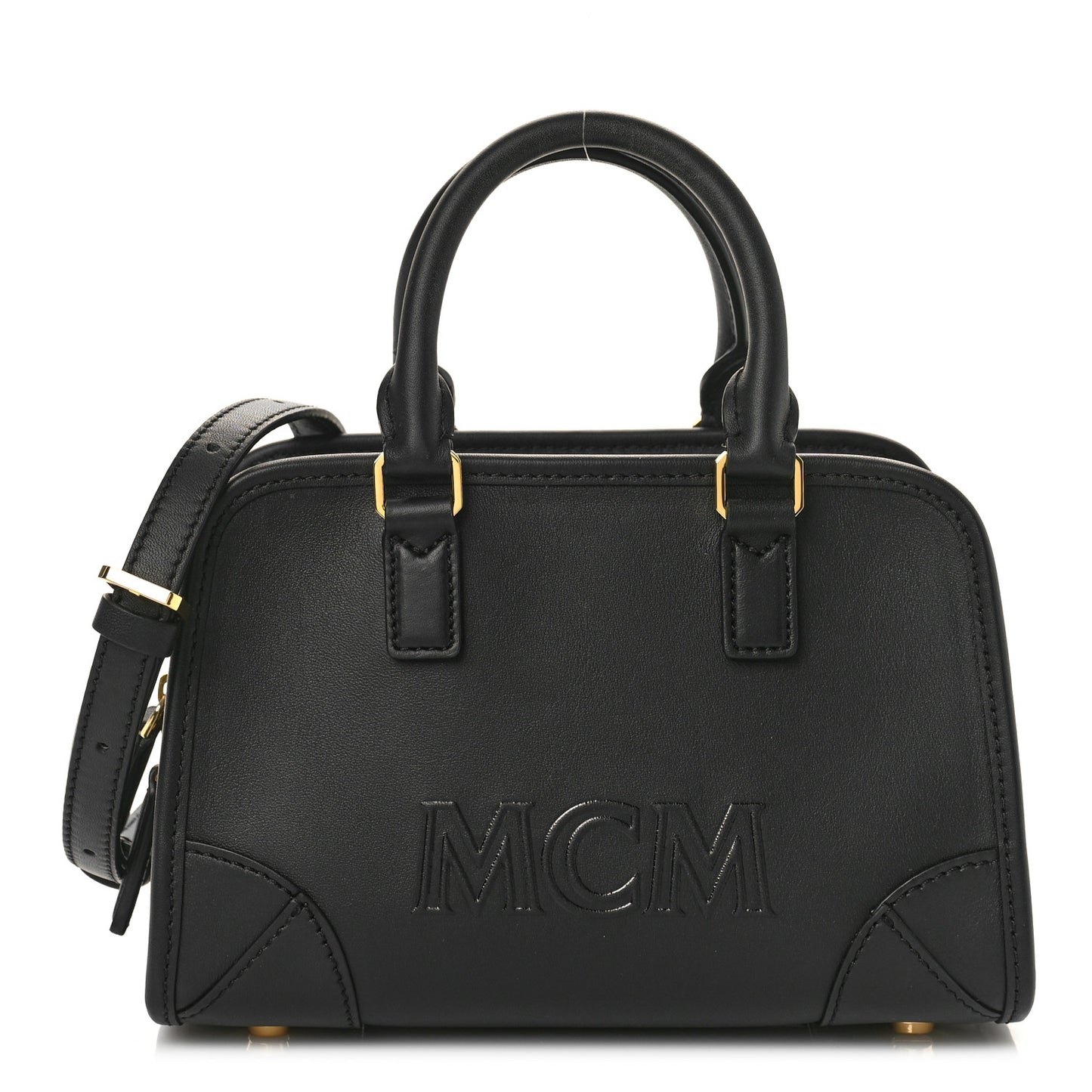 Calfskin Mini Aren Boston Bag Black