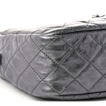 Chanel Metallic Aged Calfskin Quilted Medium Reissue Camera Case Dark Silver 8 of 9