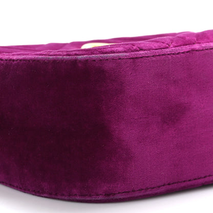 Gucci Velvet Matelasse Small GG Marmont Chain Shoulder Bag Fuchsia Violet Cyclamen 9 of 10