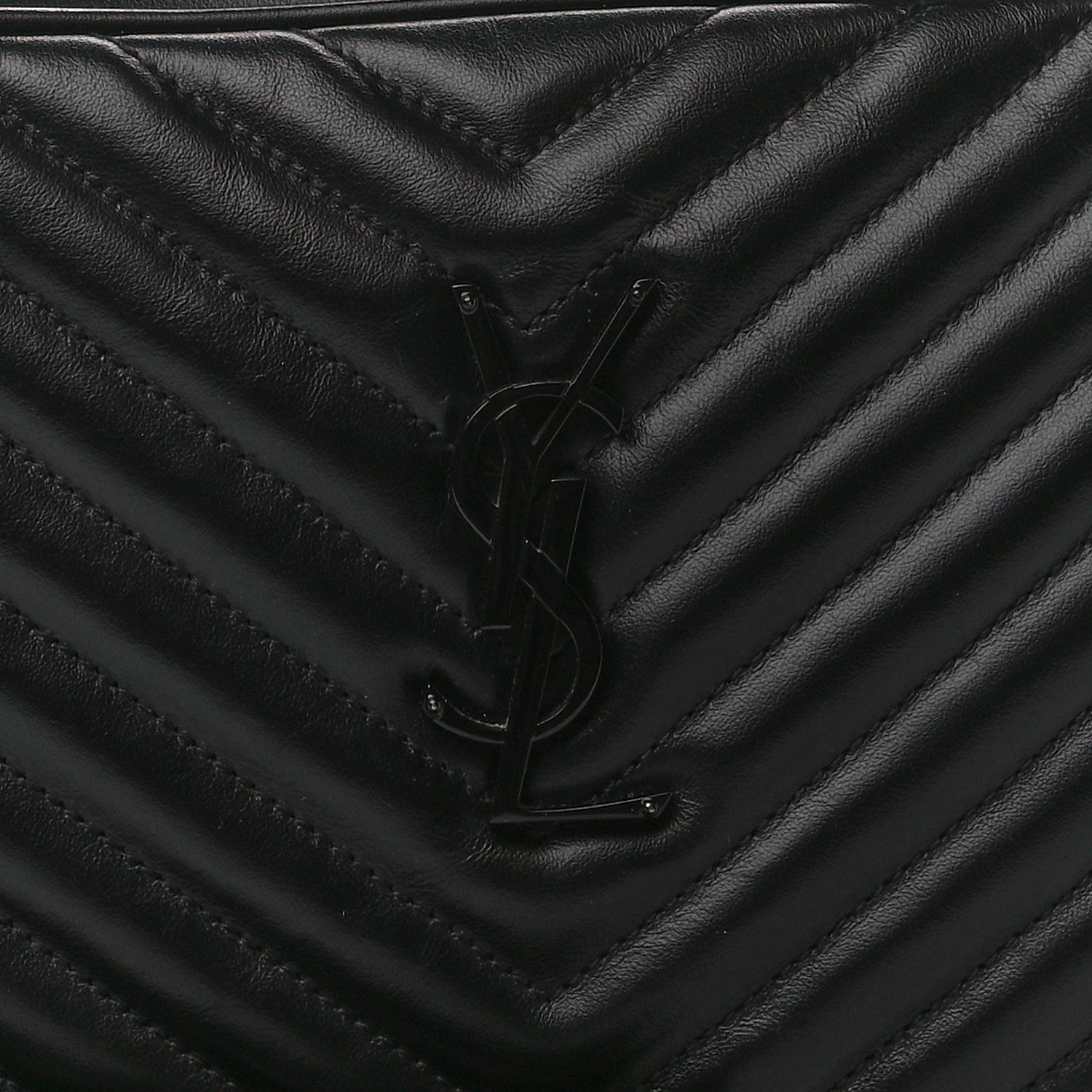 Saint Laurent Calfskin Matelasse Monogram Monochrome Lou Camera Bag Black 8 of 10