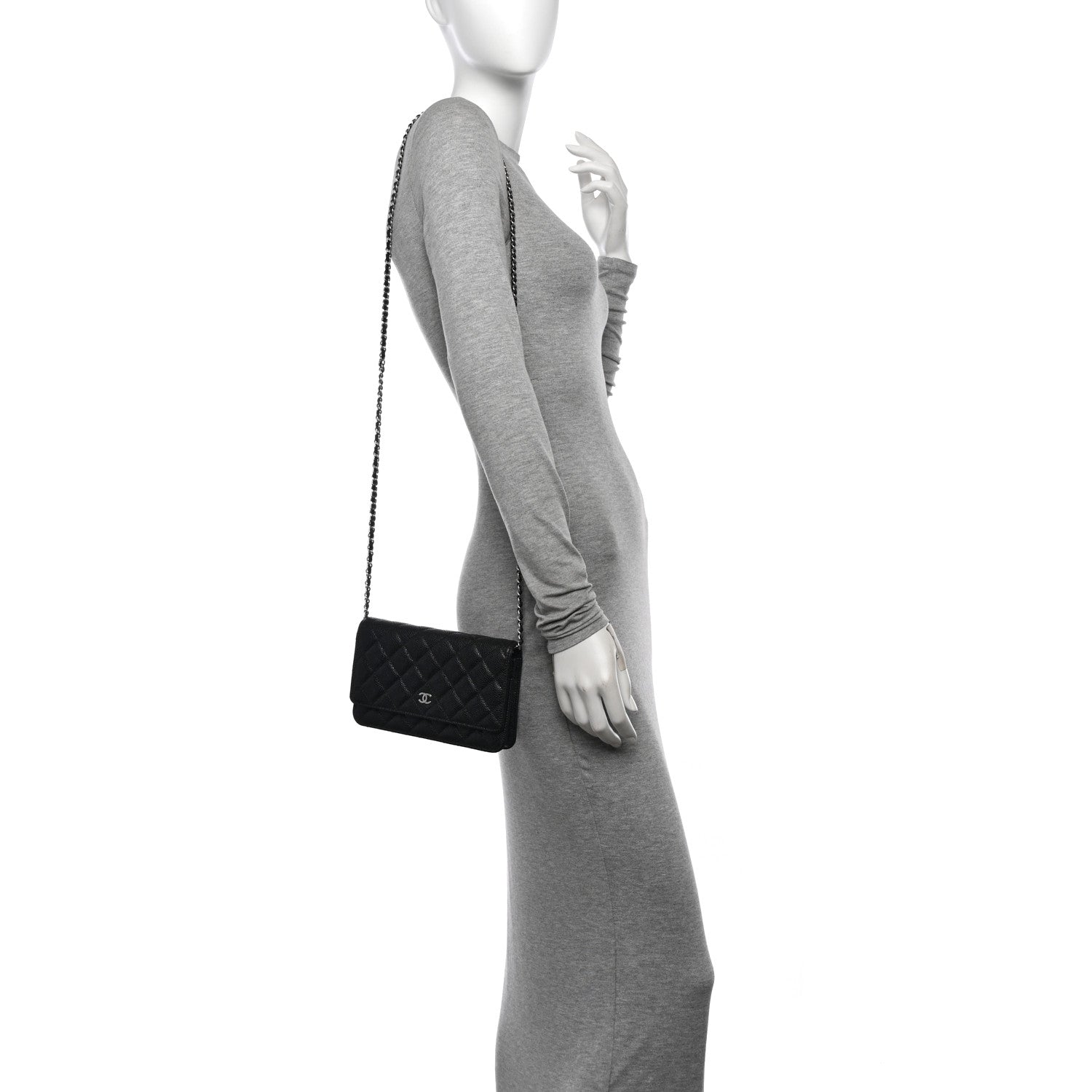 Chanel Caviar Quilted Wallet on Chain WOC Black 2 of 11