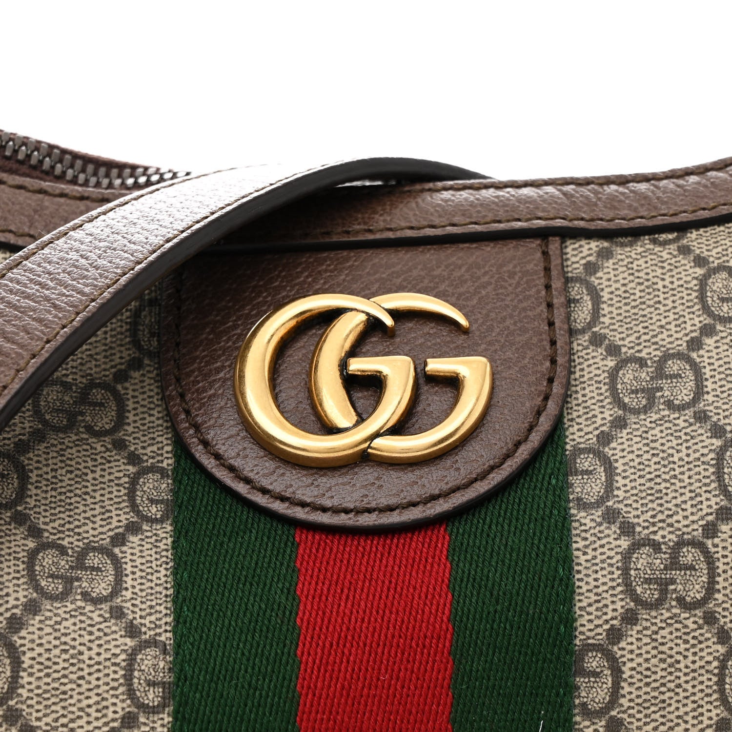 Gucci GG Supreme Monogram Web Small Ophidia Half Moon Hobo Brown 8 of 11