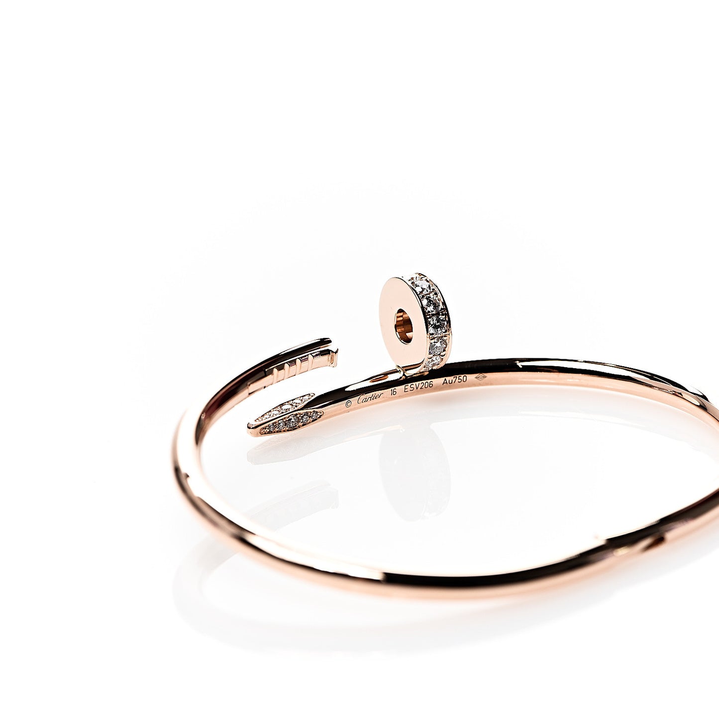 18K Pink Gold Diamond Juste Un Clou Bracelet 16
