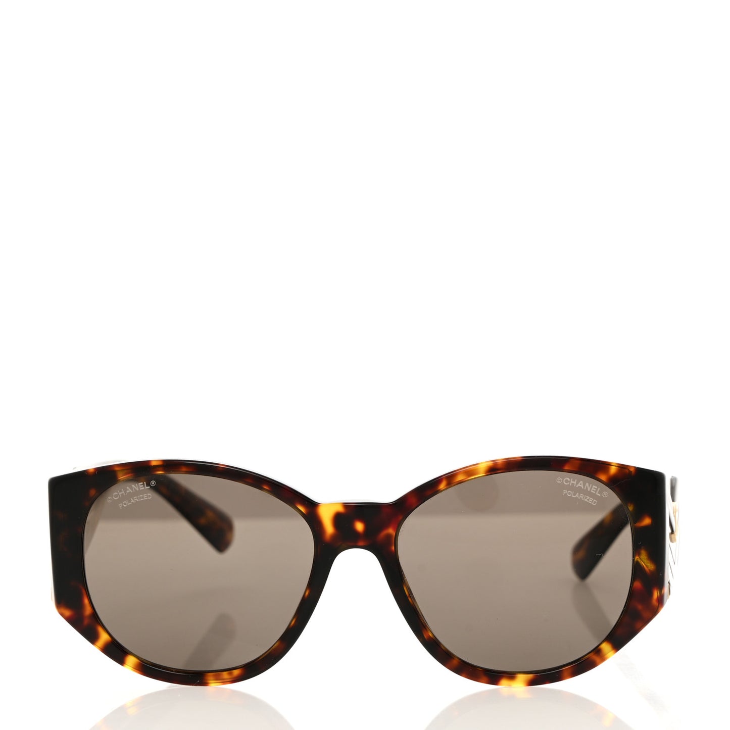 Acetate Polarized Oval Sunglasses 5411 Brown