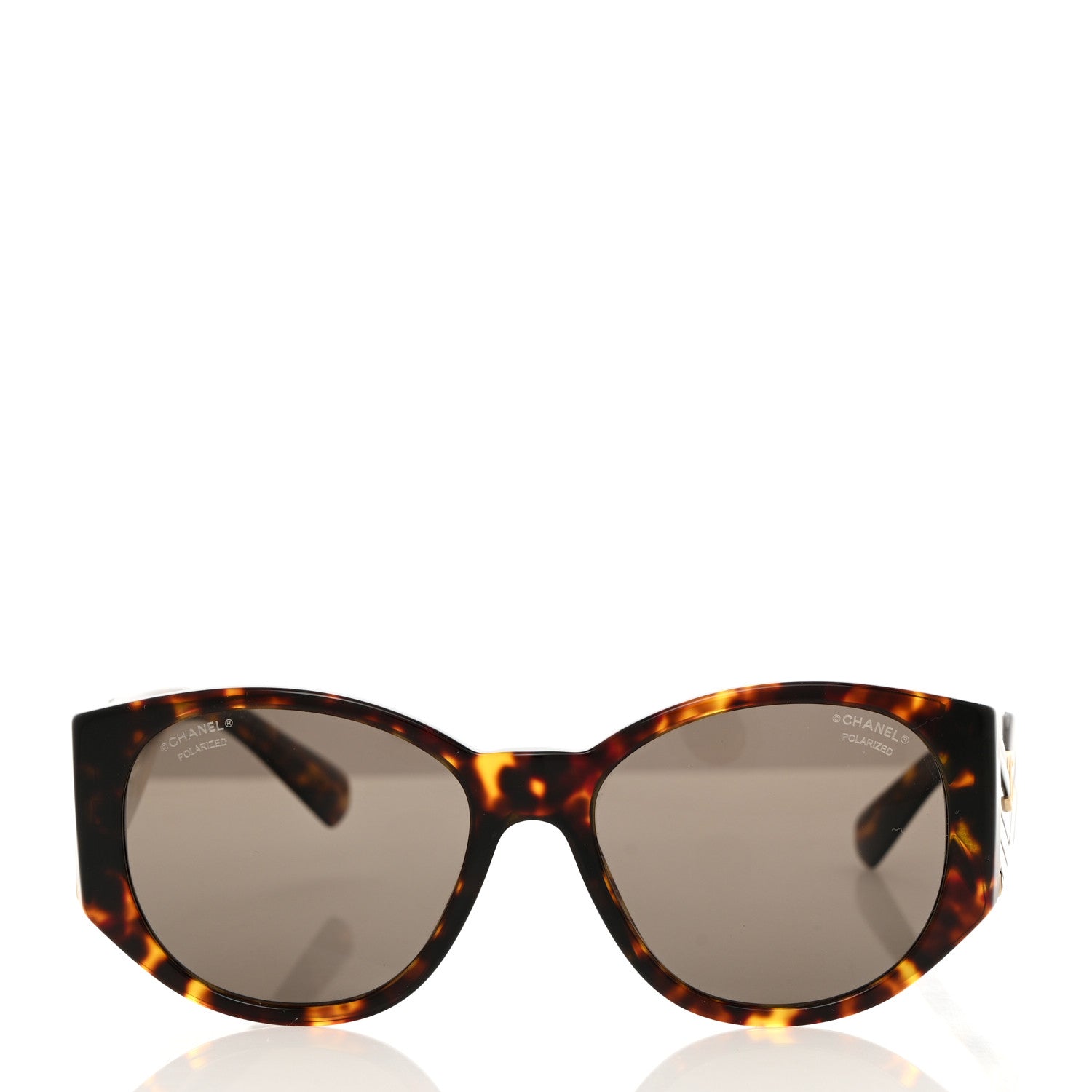 Chanel Acetate Polarized Oval Sunglasses 5411 Brown 2 of 8