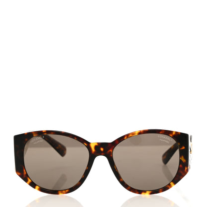 Chanel Acetate Polarized Oval Sunglasses 5411 Brown 2 of 8