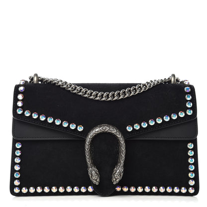 Gucci Suede Crystal Small Dionysus Shoulder Bag Black 1 of 11