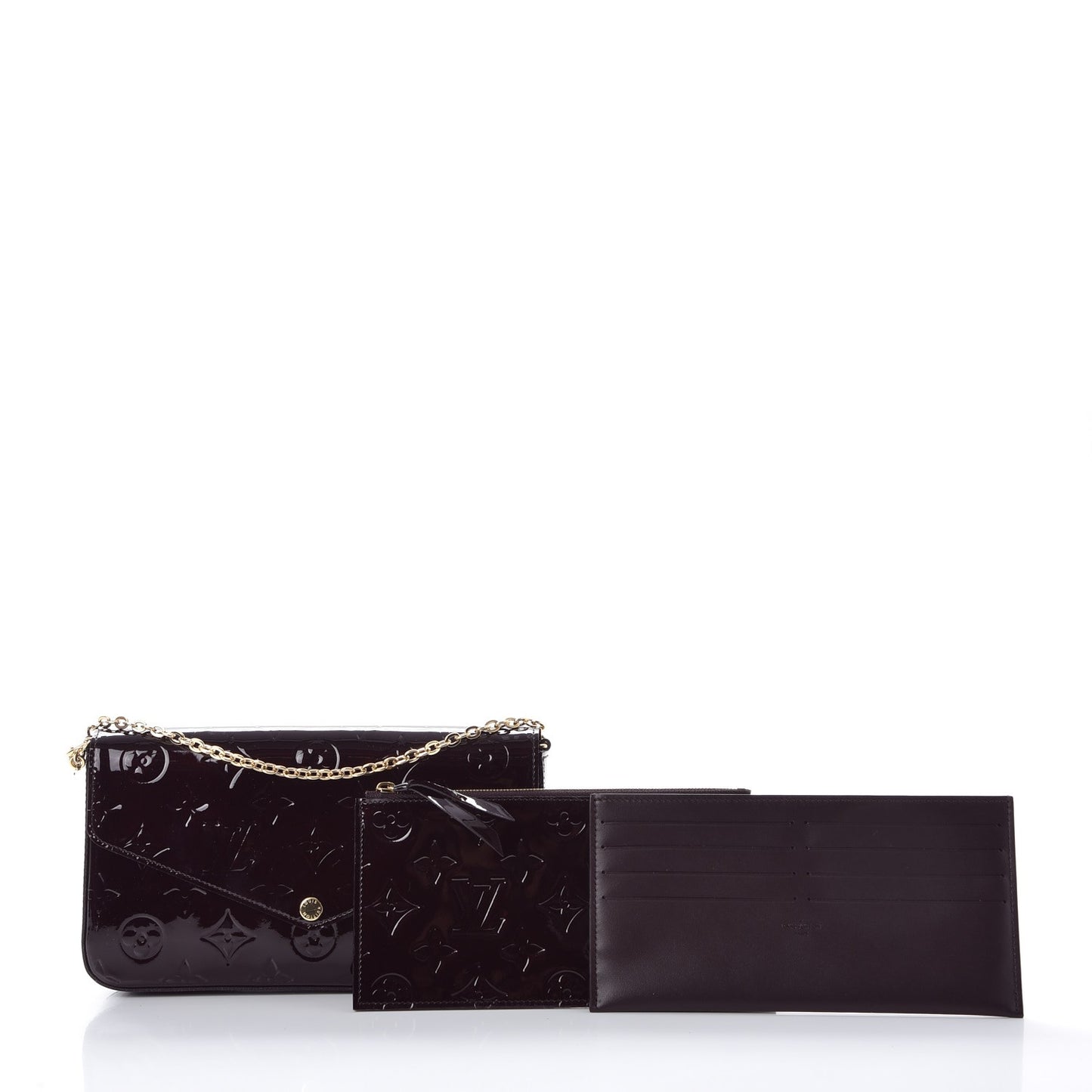 Vernis Pochette Felicie Chain Wallet Amarante