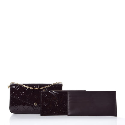 Louis Vuitton Vernis Pochette Felicie Chain Wallet Amarante 5 of 16