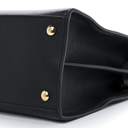 Burberry Grainy Calfskin Medium Title Bag Black 10 of 10