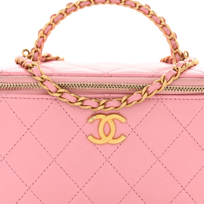 Chanel Lambskin Quilted Pick Me Up Vanity Case Pink 8 of 15