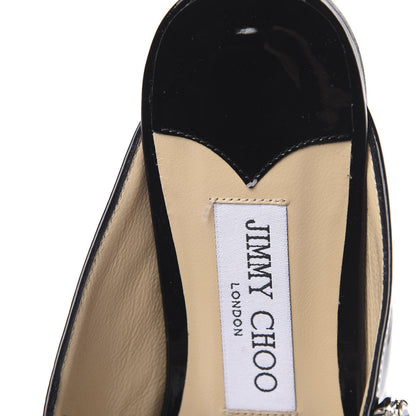 Jimmy Choo Patent Calfskin Bing 100 Mules 38.5 Black 8 of 9