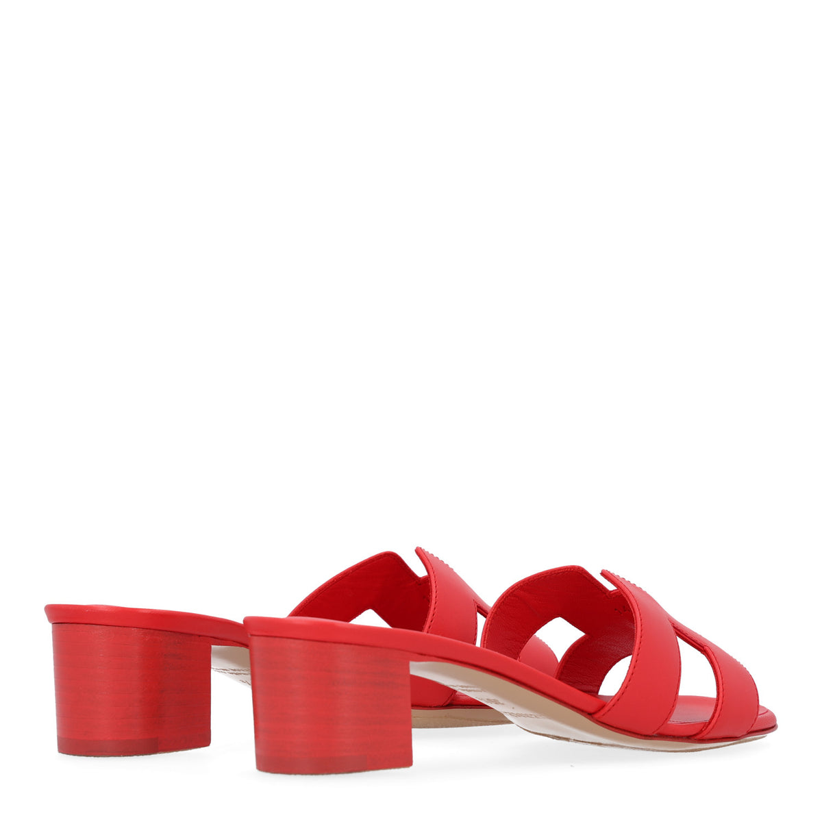 Hermes Calfskin Oasis Sandals 35.5 Rouge Bali 5 of 10