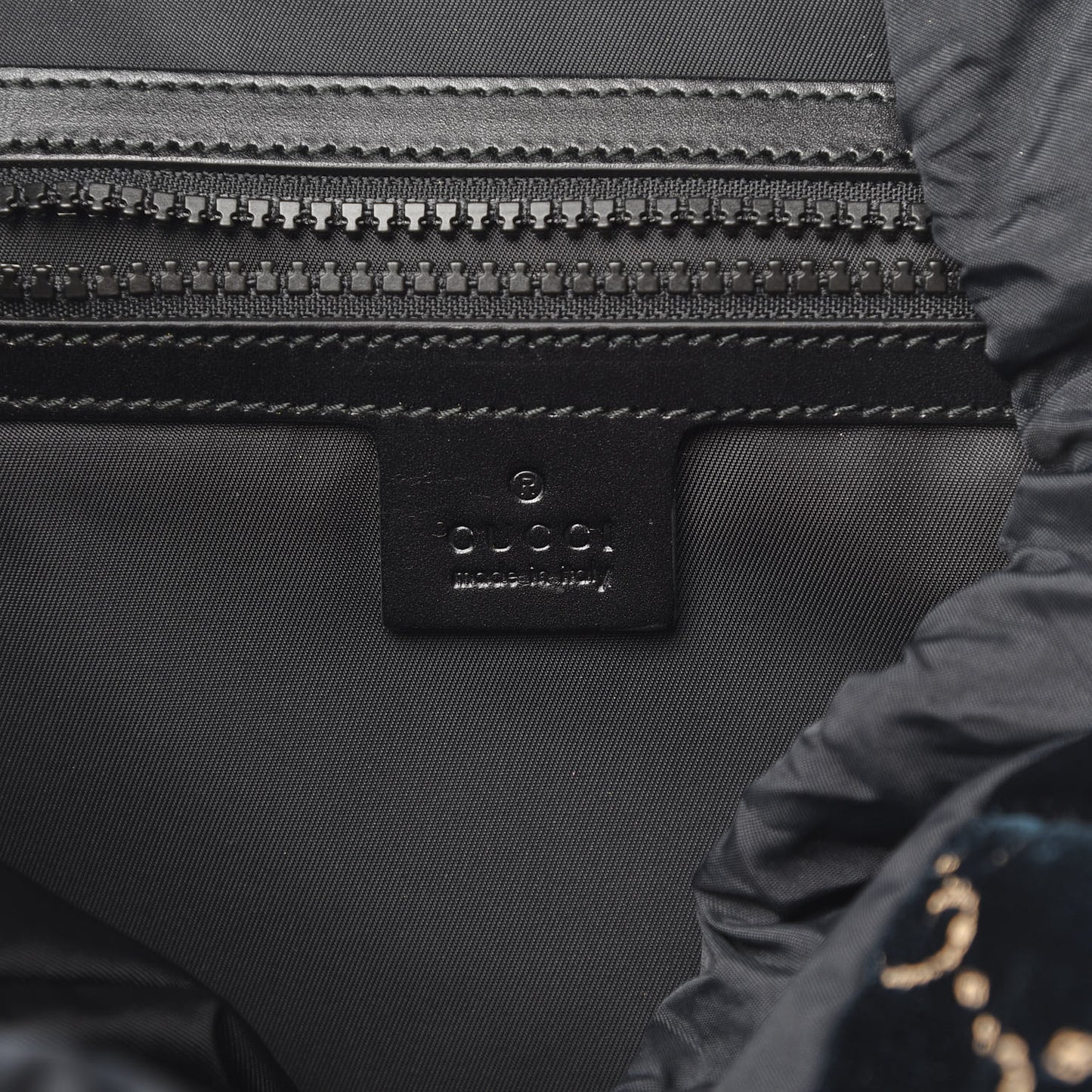 Velvet GG Monogram Web Medium Double Buckle Backpack Blue Beige Black