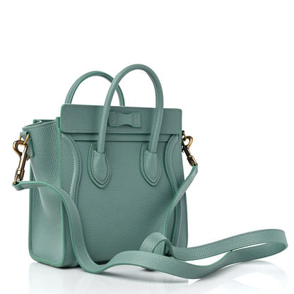 Celine Drummed Calfskin Nano Luggage Ice Mint 4 of 11