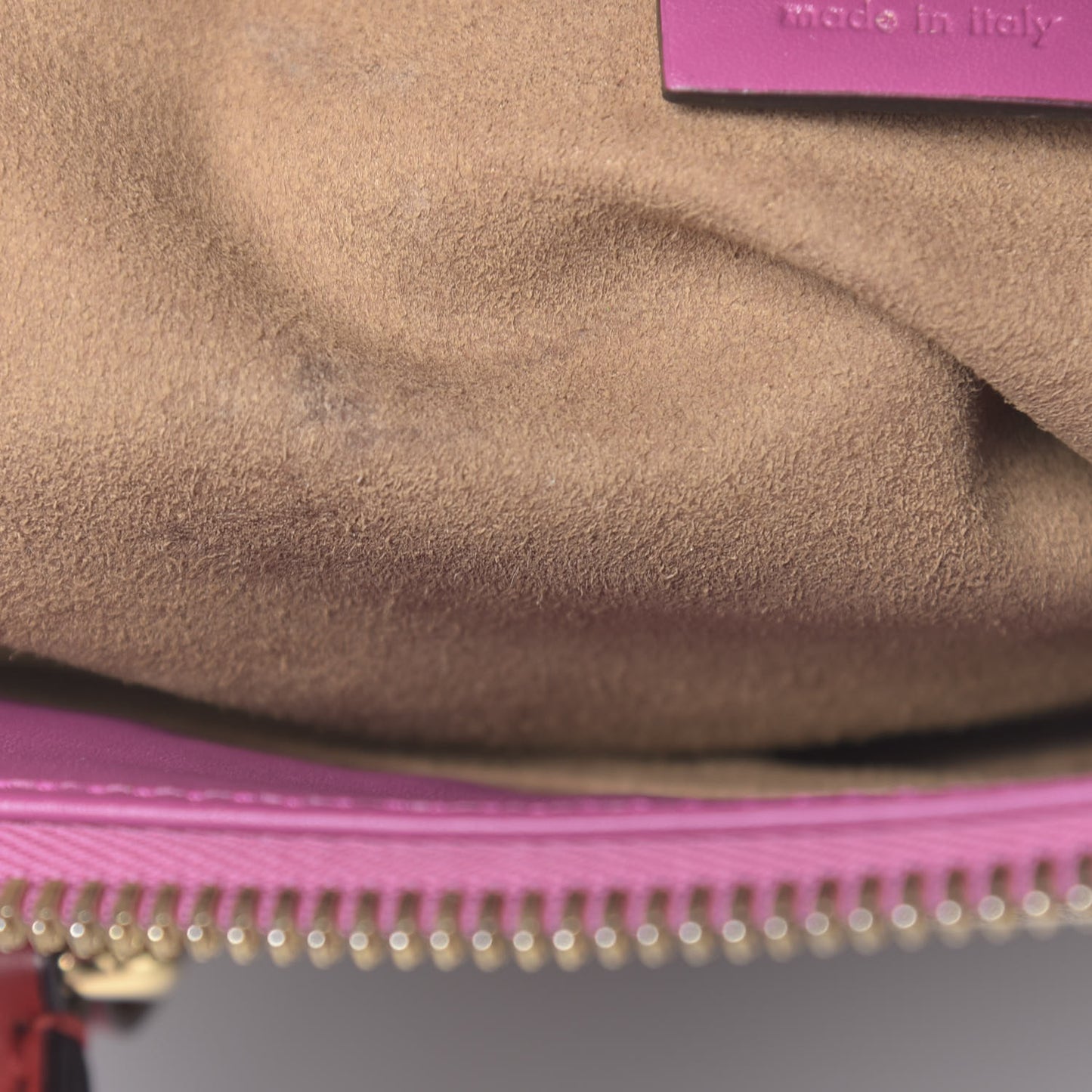 GG Supreme Monogram Moon Calfskin Small Zip Top Tote Beige Ebony Hibiscus Red New Rosette