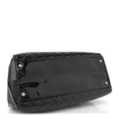 Chanel Patent Quilted Medium Just Mademoiselle Bowling Bag Black 4 of 14
