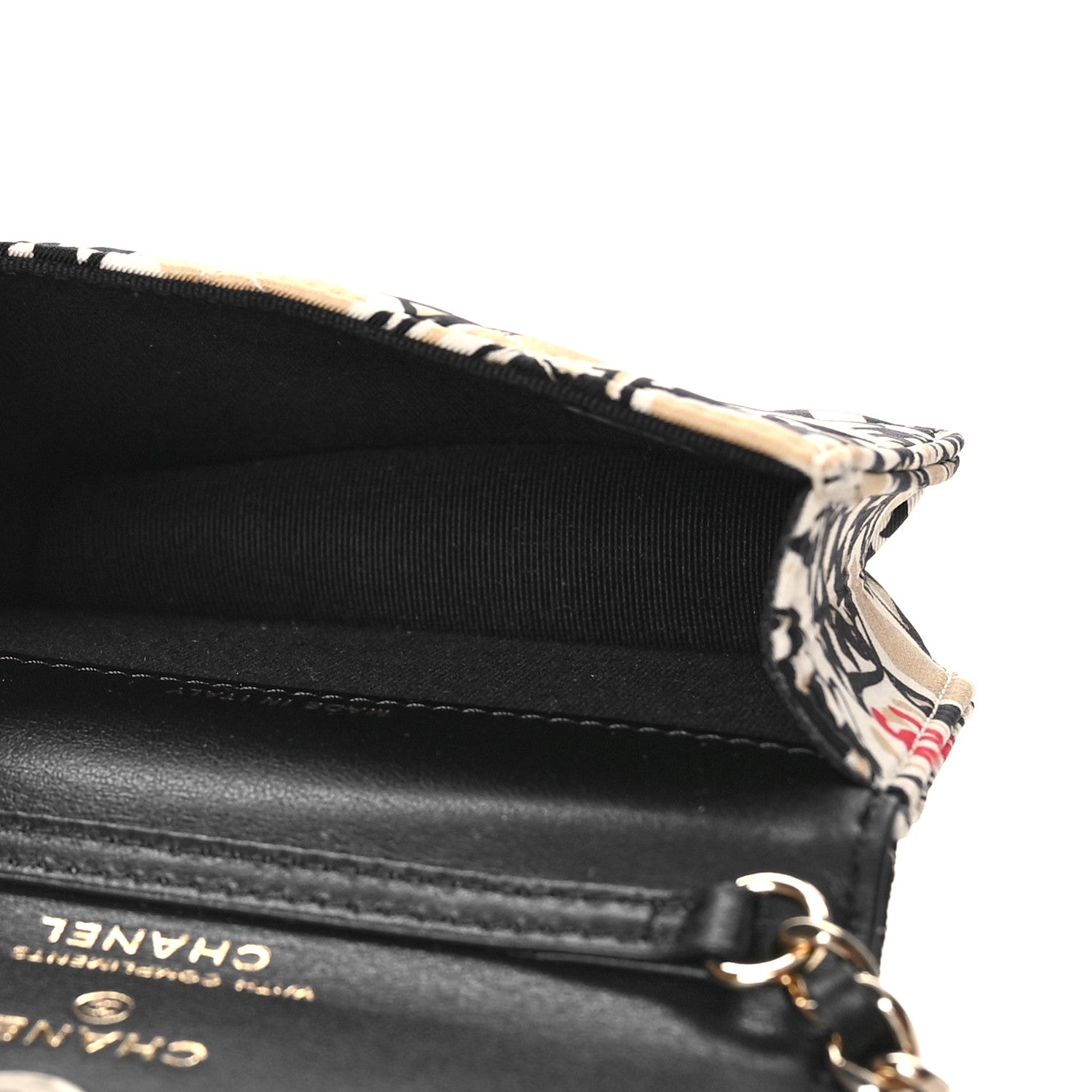 Chanel Canvas Check Flag Printed CC Clutch With Chain Beige Multicolor 5 of 10