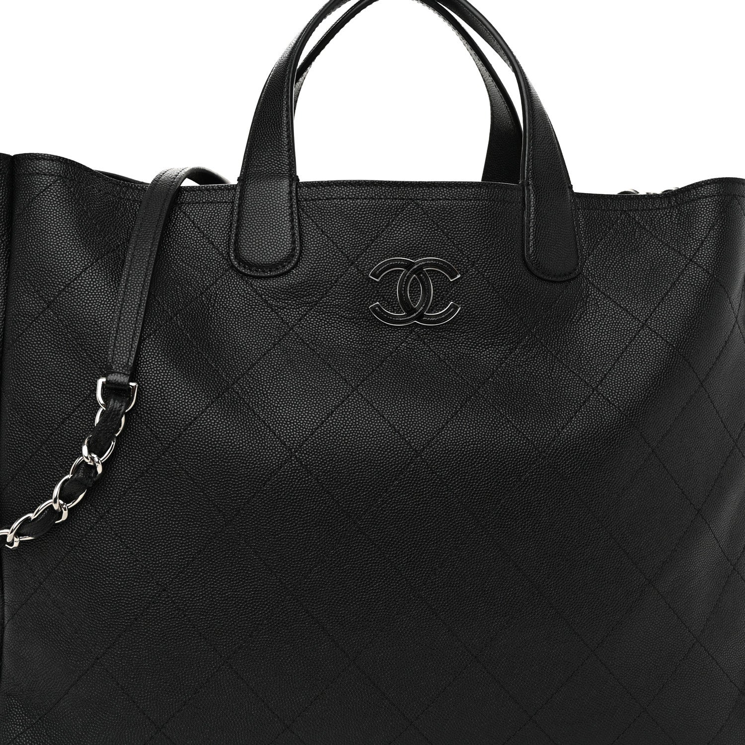 Chanel Caviar Stitched Large Lady Coco Shopping Tote Black 8 of 11