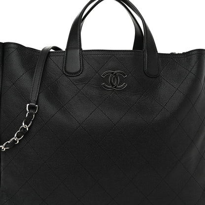 Chanel Caviar Stitched Large Lady Coco Shopping Tote Black 8 of 11