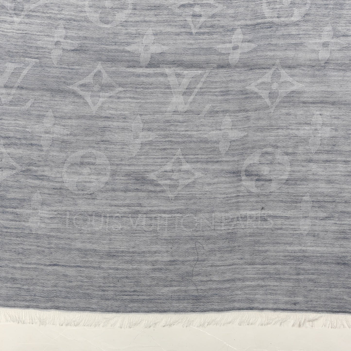 Wool Cotton Silk Daily Monogram Stole Denim