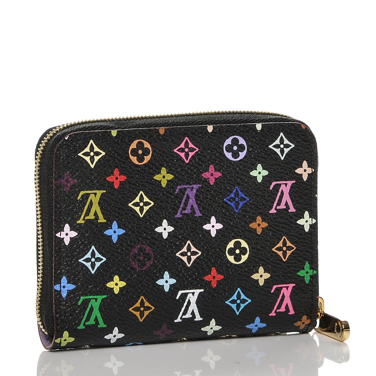 Monogram Multicolor Zippy Coin Purse Black Violet