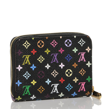 Louis Vuitton Monogram Multicolor Zippy Coin Purse Black Violet 3 of 6